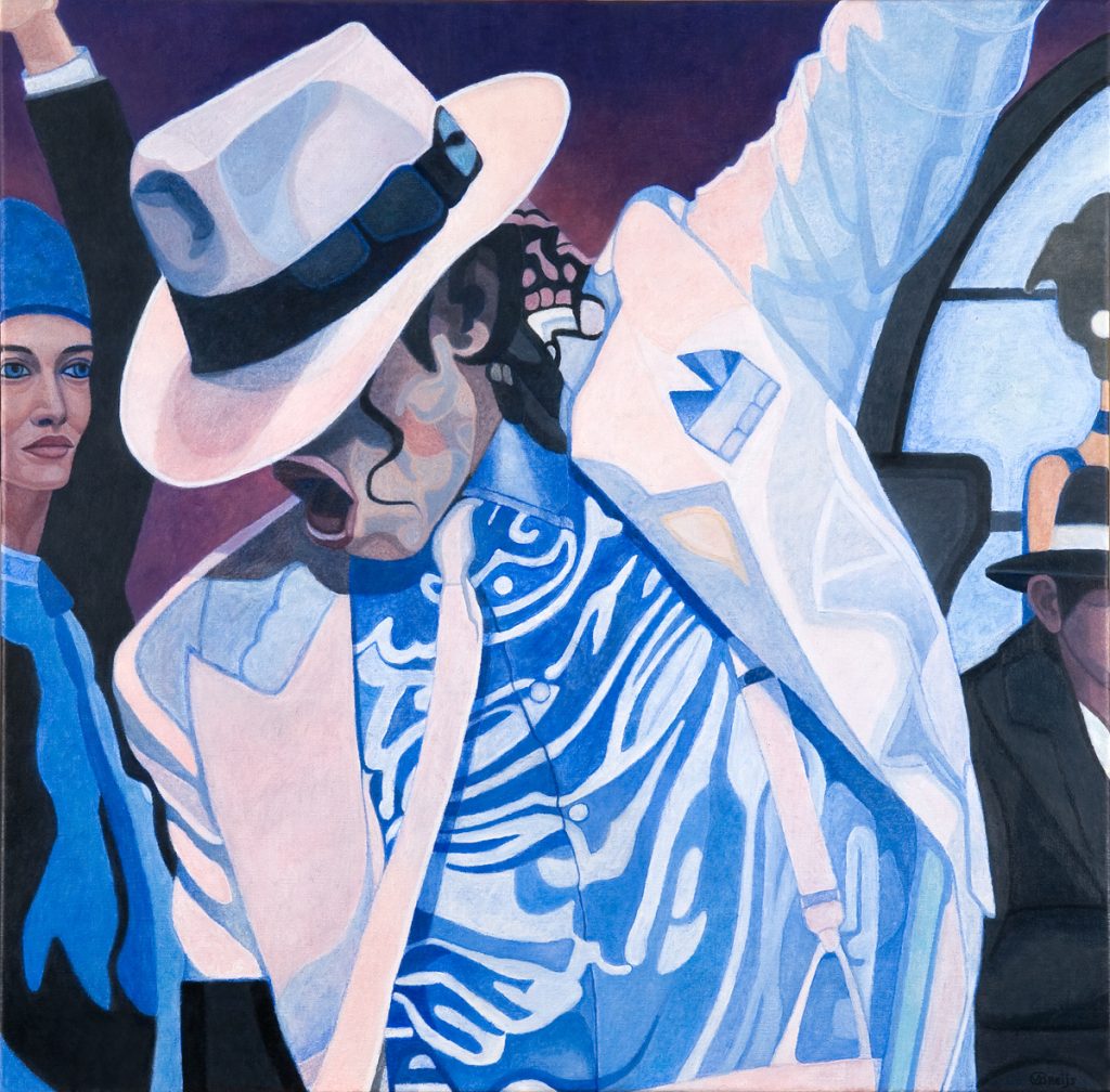 Veronique Breijs - Kunstschilder - Michael danst smooth criminal, 80 x 80 cm, olie op doek