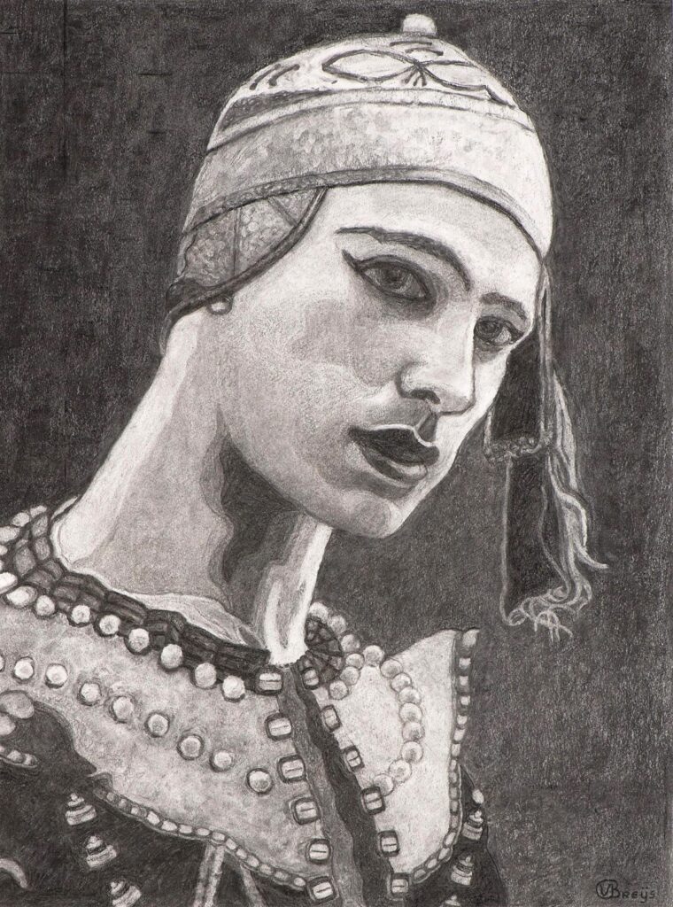 Nijinsky, 47 x 62 cm, charcoal on paper