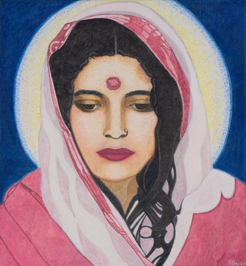 Sri Anandamayi Ma, 55 x 60 cm, oil on canvas