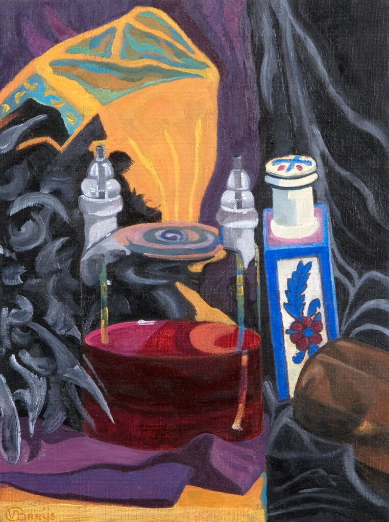 Oil lamp, 30 x 40 cm, oil on canvas